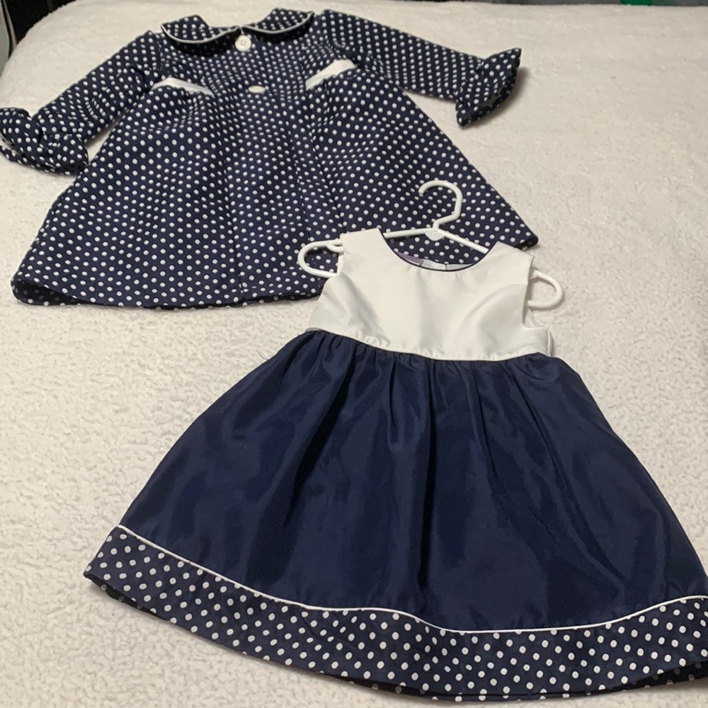 BlueBeri Boulevard Toddlers Dress and Coat, EUC (Wore Once), Size 3T
